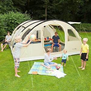 skandika Gotland 6 Personen Familienzelt 2 Kabinen Moskitonetz beige Neu