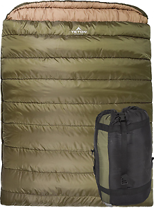 TETON Sports Mammoth -18C Queen Size Sleeping Bag; Green