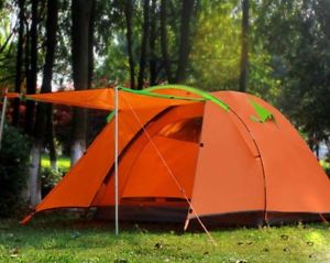 Orange 3-4 Persons Double Lining Family Outdoor Waterproof Camping Hiking Tent