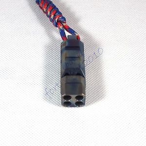 MY Titanium Survival 4 hole Whistle Camp Outdoor Hiking Emergency Tool lifesafe