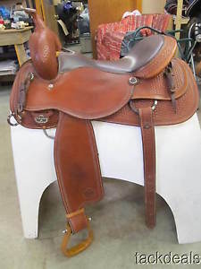 Circle Y Brown Iron Team Penner Cowhorse Saddle 17" Lightly Used