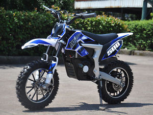MotoTec 36v Electric Dirt Bike 500w Lithium Blue NEW Top Speed 16 MPH