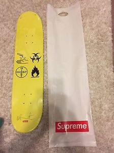 Supreme Damien Hirst Skateboard Deck Yellow Box Logo