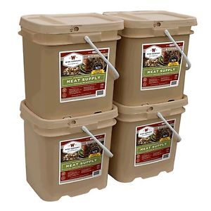240 Serving Meat Package Includes: 4 Freeze Dried Meat Buckets...