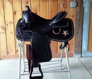 Black western show saddle
