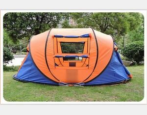 5-6 Persons Blue Pop Up Outdoor Waterproof Camping Hiking Family Tent *