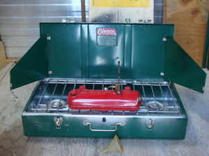 Coleman 3 burner stove - BOX + STAND SUPER RARE Model 446A NOS