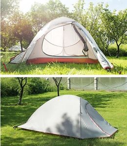 1 Person Grey Outdoor Waterproof Camping Hiking Double Lining Tent *