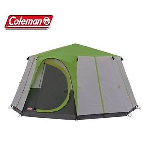 Coleman Cortes Octagon 8 Person Man Tent - Green - Camping Festival Glamping