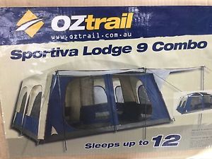 Oztrail Sportiva Lodge 9 Combo. 12 Person Man Family Tent