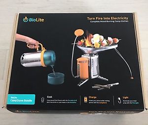 BioLite CampStove Bundle Grill, Cook, Boil & Charge 30hrs Cooking Camping Stove