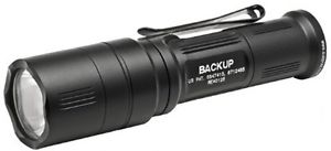 Surefire Backup Click Switch Dual Output LED Flashlight, Black
