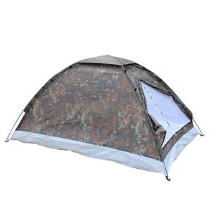 10X (2 Person Outdoor Camping Tent Waterproof Single Layer Camouflage Family WS