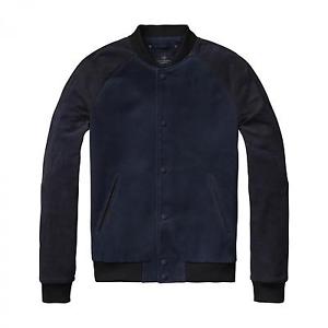 Scotch & Soda Uomo Giacca Bomber Bombergiacca Morbido Pelle Scamosciata 136129