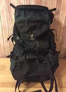 Deuter Aircontact 75 + 10 Backpacking Pack Green/Black Adjustable To All Sizes