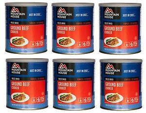6 #10 Cans Mountain House- Ground Beef - Emergency Survival -Free Shipping