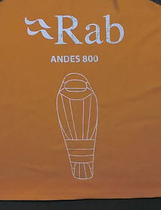 RAB andes 800 sleeping bag USED ONCE