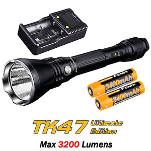 Fenix TK47UE 3200 Lmn Flashlight Torch + ARB-L18-3400 Battery + ARE-C2+ Charge