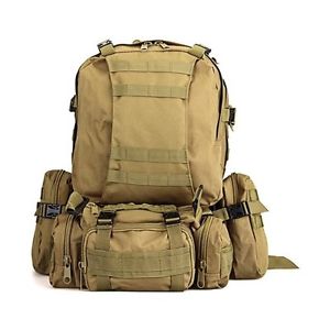 5X (Everyday carry EDC Nylon Backpack Khaki Military Camping Hiking Trekking F6