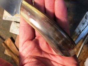 Handgefertigtes Messer aus Kugellager und Steinbockhorn custom knife