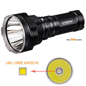 ACEBEAM K70 2600 Lumens CREE XHP35 HI tactique 4* 18650 LED Lampe Torche 1300M