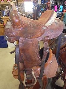 14" USED COURTS SHARON CAMARILLO BARREL RACING WESTERN SADDLE 3 1075