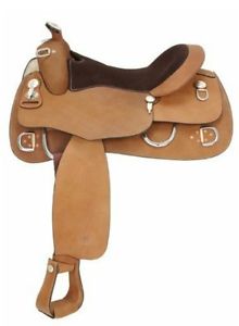15.5 Inch Western Training Saddle - Roughout Leather - Royal King - Smooth Seat