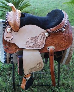 Horse Western Barrel Show Pleasure LEATHER SADDLE Bridle  50DTC2