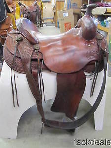 Rico of TX Ranch Roping Saddle 17" Used Solid Cowboy Rig