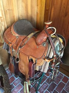 ***NEW-MARTIN SADDLERY Team Roper 15 1/2" Saddle-WITH ALL THE UPGRADES