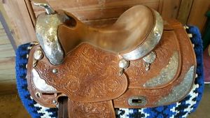 Broken Horn Western Show Saddle - Western Pleasure 15.5" . Sterling Silver!