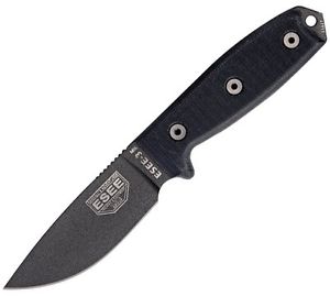 ES3MILPBLK ESEE Modell 3 schwarze G10 glatter Schneide feste Klinge Messer ESEE