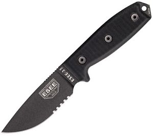 ES3MILSBLK ESEE Modell 3 schwarze G10 festen Wellenschliff Messer ESEE