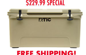 *New RTIC Brand 65 Cooler* Mojave Tan! ~FREE UPS GROUND SHIPPING~