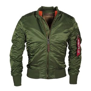 ALPHA Industries MA-1 VF 59 Giacca Uomo bomber verde scuro NUOVO