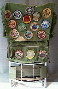 Kelty Pack Camp Trails Vintage External Frame Backpack Olive Green Park Patches