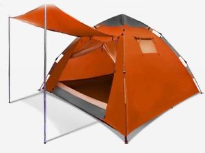 Orange 3-4 Persons POP UP Double Lining Outdoor Beach Camping Hiking Tent #