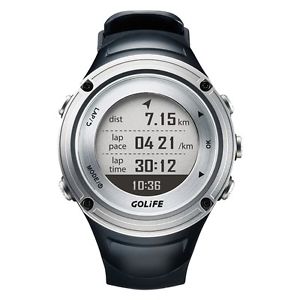 GPS 5ATM Sports Watch Rechargeable Compass Barometer Thermomter Silver  Y2C2