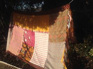 Handmade  XL Silk Sari 9 ft x 12 ft  Boho Tent, Wedding Photo Shoot Canopy