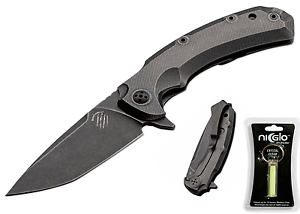 BASTINELLI Knives Safe Taschenmesser IKBS Kugellager D2 Titan  & Ni-Glo S-Marker