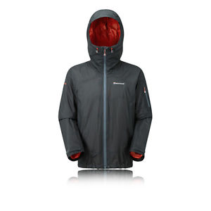 Montane Minimus Hybrid Mens Black Waterproof Hooded Zip Warm Jacket Top