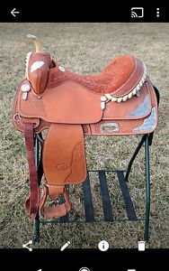 Billy cook barrel/show saddle 15" SULPHUR OK perfect condition