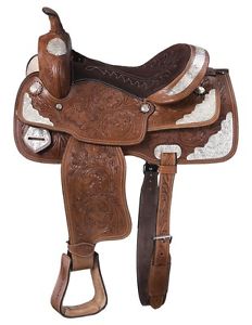 Tough-1 Western Saddle Floral Tooling Suede Seat Package 17
