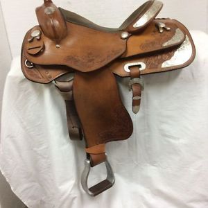 Western Used DM Custom Show Saddle #064 16" Used  Regular Quarter Horse Bars