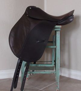 NEW Kings Norton KN Saddle English Dressage Black Dark Brown Leather 16 W