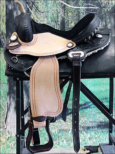 TT205BK HILASON WESTERN FLEX TREE BARREL RACING TRAIL RIDING HORSE SADDLE 17"