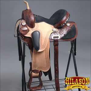 TT206AM HILASON WESTERN DRESSAGE FLEX TREE BARREL RACING TRAIL SADDLE 17"
