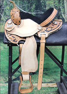 TT205BK1-A HILASON FLEX-TREE BARREL RACING TRAIL RIDING WESTERN SADDLE 17"
