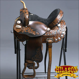 TT200V1ADB-F HILASON WESTERN FLEX TREE BARREL RACING TRAIL RIDING SADDLE 17