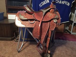 STUNNING Silver Royal 16" Western Show Saddle w/Breast Collar! Lots Of SILVER!!